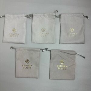Kendra Scott Small Gold Logo Jewelry‎ Dust Bag Drawstring Pouch (Set 5) 4" x 5"